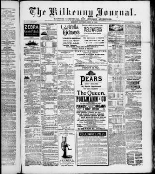 cover page of Kilkenny Journal and Leinster Commercial and Literary Advertiser published on June 18, 1892