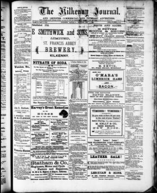 cover page of Kilkenny Journal and Leinster Commercial and Literary Advertiser published on May 4, 1907