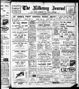 cover page of Kilkenny Journal and Leinster Commercial and Literary Advertiser published on March 19, 1960