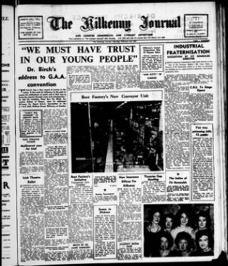 cover page of Kilkenny Journal and Leinster Commercial and Literary Advertiser published on February 2, 1963