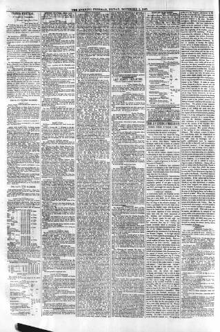 cover page of Evening Freeman published on November 2, 1860