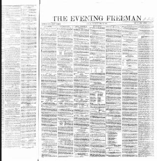 cover page of Evening Freeman published on May 2, 1865