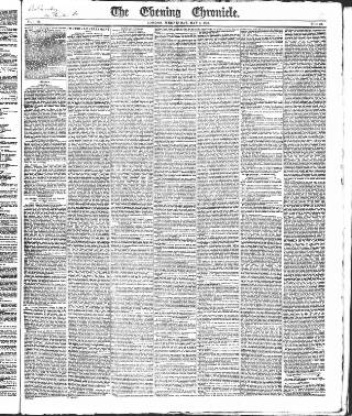 cover page of The Evening Chronicle published on May 4, 1842