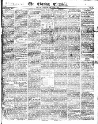 cover page of The Evening Chronicle published on November 2, 1842