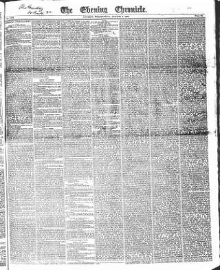 cover page of The Evening Chronicle published on August 2, 1843