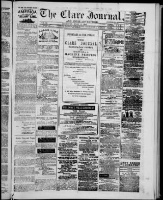 cover page of Clare Journal and Ennis Advertiser published on June 18, 1885