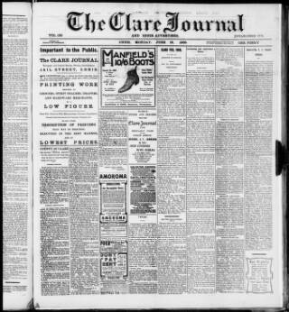 cover page of Clare Journal and Ennis Advertiser published on June 18, 1906