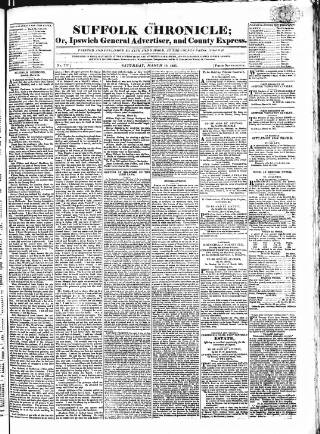 cover page of Suffolk Chronicle published on March 19, 1825