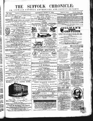 cover page of Suffolk Chronicle published on March 19, 1870