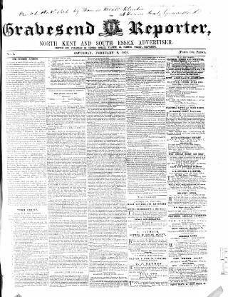 cover page of Gravesend Reporter published on February 2, 1856