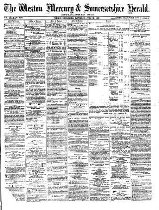 cover page of Weston Mercury published on June 18, 1887