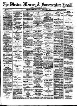 cover page of Weston Mercury published on February 2, 1889