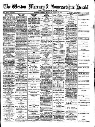 cover page of Weston Mercury published on August 2, 1890