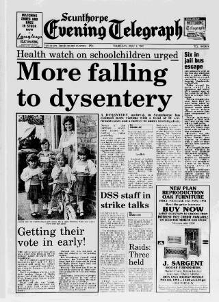 cover page of Scunthorpe Evening Telegraph published on May 2, 1991