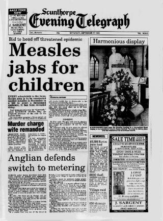 cover page of Scunthorpe Evening Telegraph published on September 17, 1994