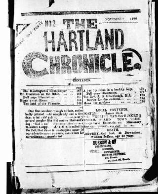 cover page of Hartland and West Country Chronicle published on November 2, 1896