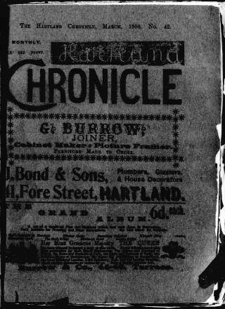 cover page of Hartland and West Country Chronicle published on March 19, 1900