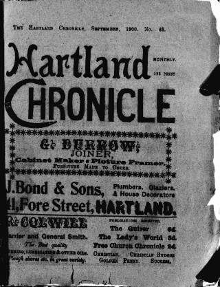 cover page of Hartland and West Country Chronicle published on September 17, 1900