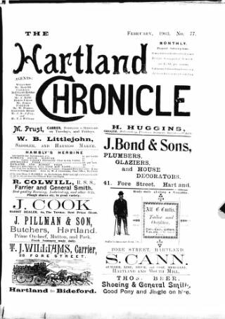 cover page of Hartland and West Country Chronicle published on February 2, 1903