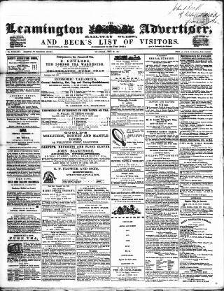 cover page of Leamington Advertiser and Beck's List of Visitors published on June 18, 1857