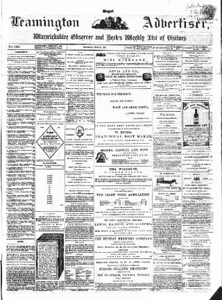 cover page of Leamington Advertiser and Beck's List of Visitors published on June 18, 1863