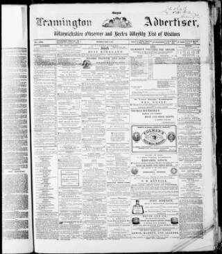 cover page of Leamington Advertiser and Beck's List of Visitors published on May 4, 1865