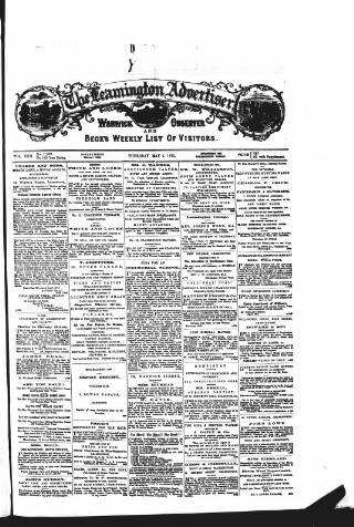 cover page of Leamington Advertiser and Beck's List of Visitors published on May 2, 1872