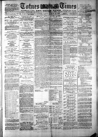 cover page of Totnes Weekly Times published on March 19, 1887