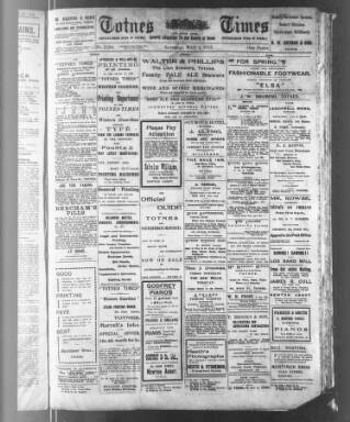 cover page of Totnes Weekly Times published on May 4, 1912