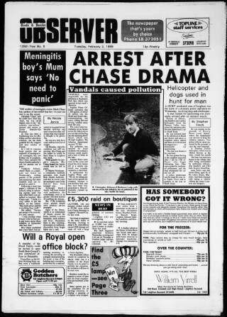 cover page of Leighton Buzzard Observer and Linslade Gazette published on February 2, 1988