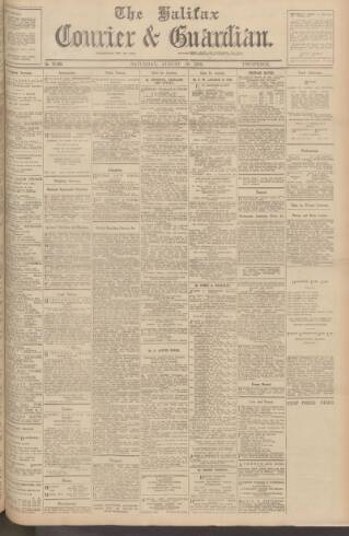 cover page of Halifax Courier published on August 19, 1939