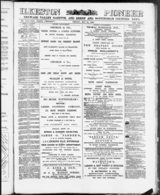 cover page of Ilkeston Pioneer published on May 31, 1889