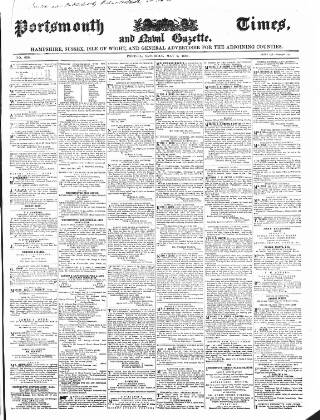 cover page of Portsmouth Times and Naval Gazette published on May 2, 1863