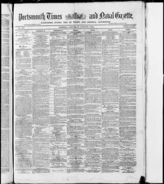 cover page of Portsmouth Times and Naval Gazette published on August 2, 1873