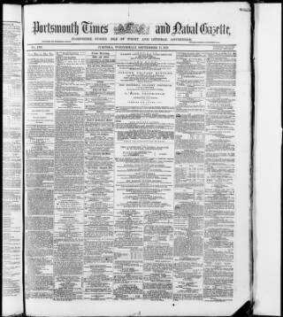 cover page of Portsmouth Times and Naval Gazette published on September 17, 1873
