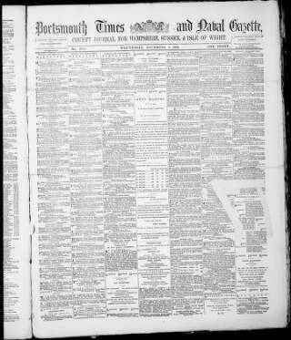 cover page of Portsmouth Times and Naval Gazette published on November 2, 1881