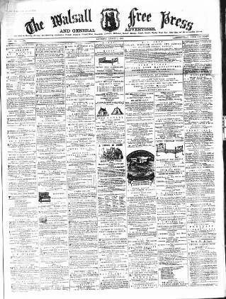 cover page of Walsall Free Press and General Advertiser published on August 2, 1862