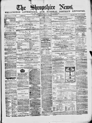 cover page of Shropshire News published on June 18, 1868