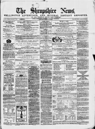 cover page of Shropshire News published on September 17, 1868