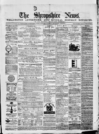 cover page of Shropshire News published on November 6, 1873