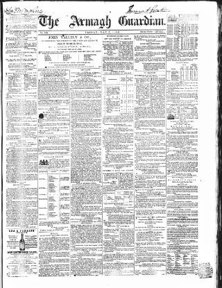cover page of Armagh Guardian published on May 2, 1856