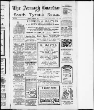 cover page of Armagh Guardian published on June 18, 1915