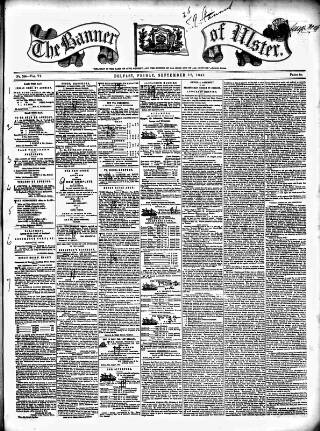 cover page of Banner of Ulster published on September 17, 1847