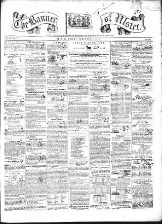 cover page of Banner of Ulster published on February 2, 1849