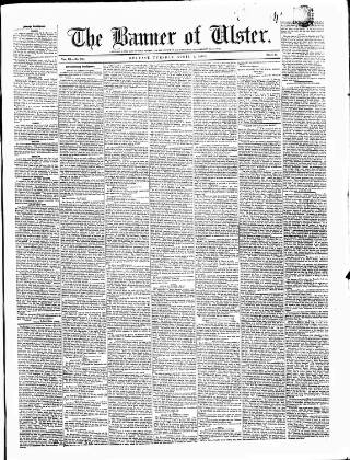 cover page of Banner of Ulster published on April 1, 1851