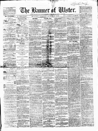 cover page of Banner of Ulster published on August 2, 1859