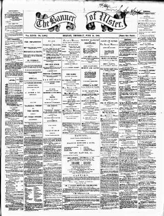 cover page of Banner of Ulster published on June 18, 1868