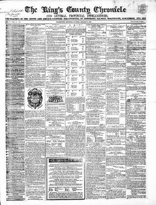cover page of Kings County Chronicle published on February 2, 1870