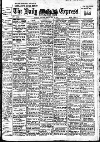 cover page of Dublin Daily Express published on February 2, 1917