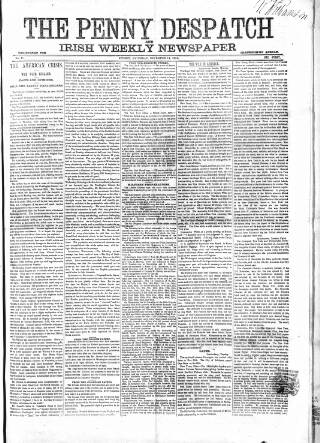 cover page of Penny Despatch and Irish Weekly Newspaper published on December 14, 1861